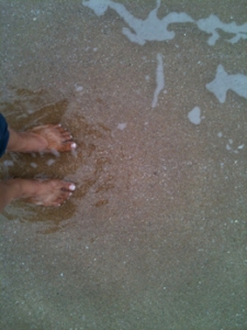 My toes in the Indian Ocean